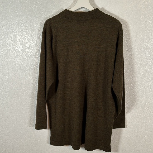 Kenneth Spencer Olive 100% Wool Polo Collared Sweater Size Large - Picture 4 of 6